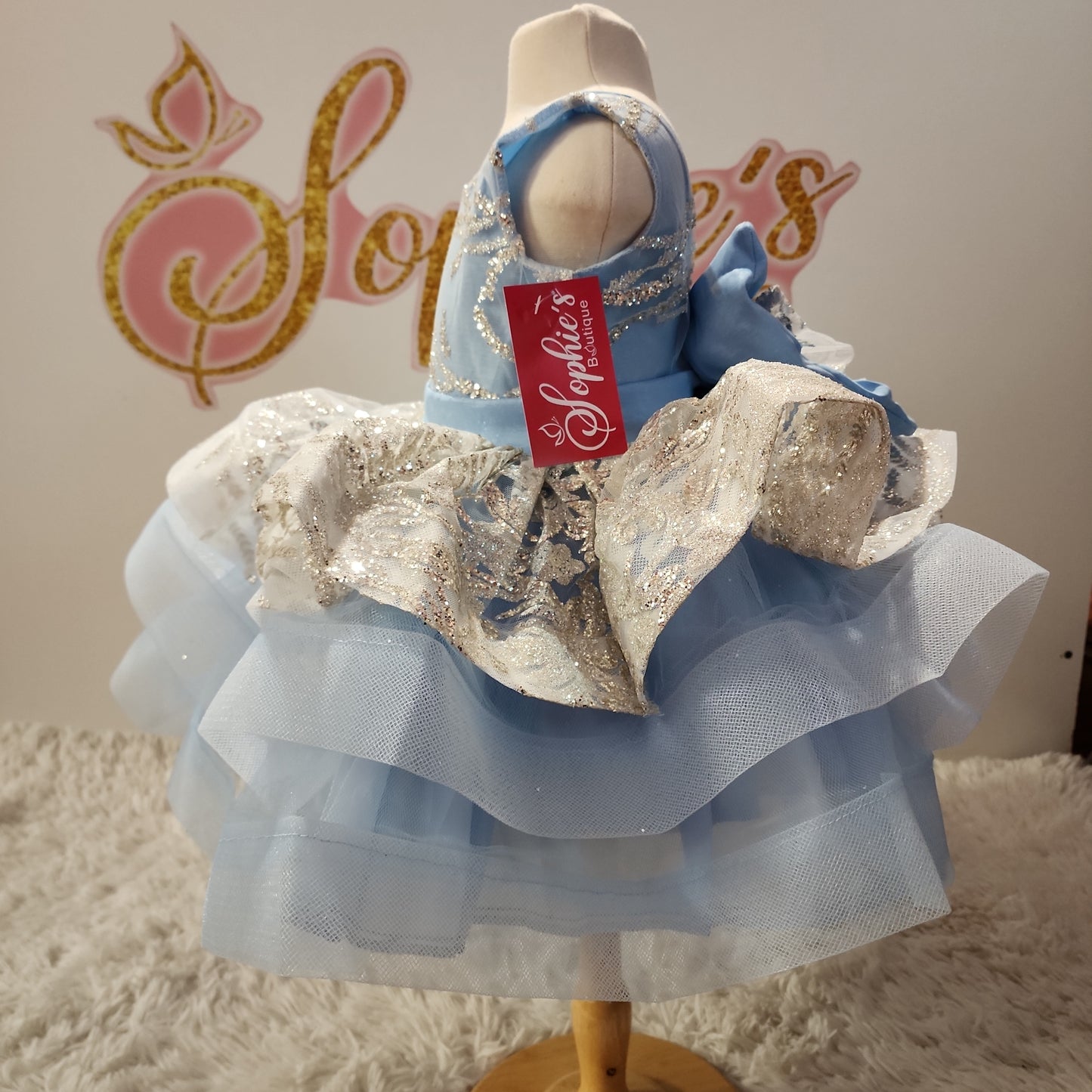 Sophie Dress blue and silver