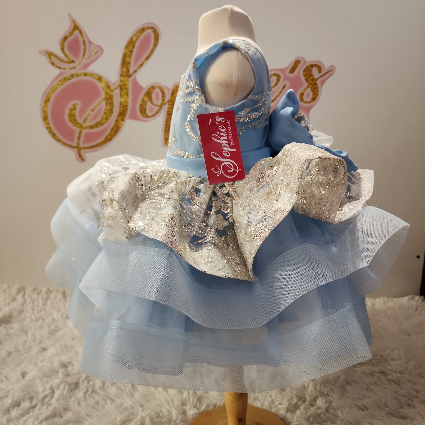 Sophie Dress blue and silver