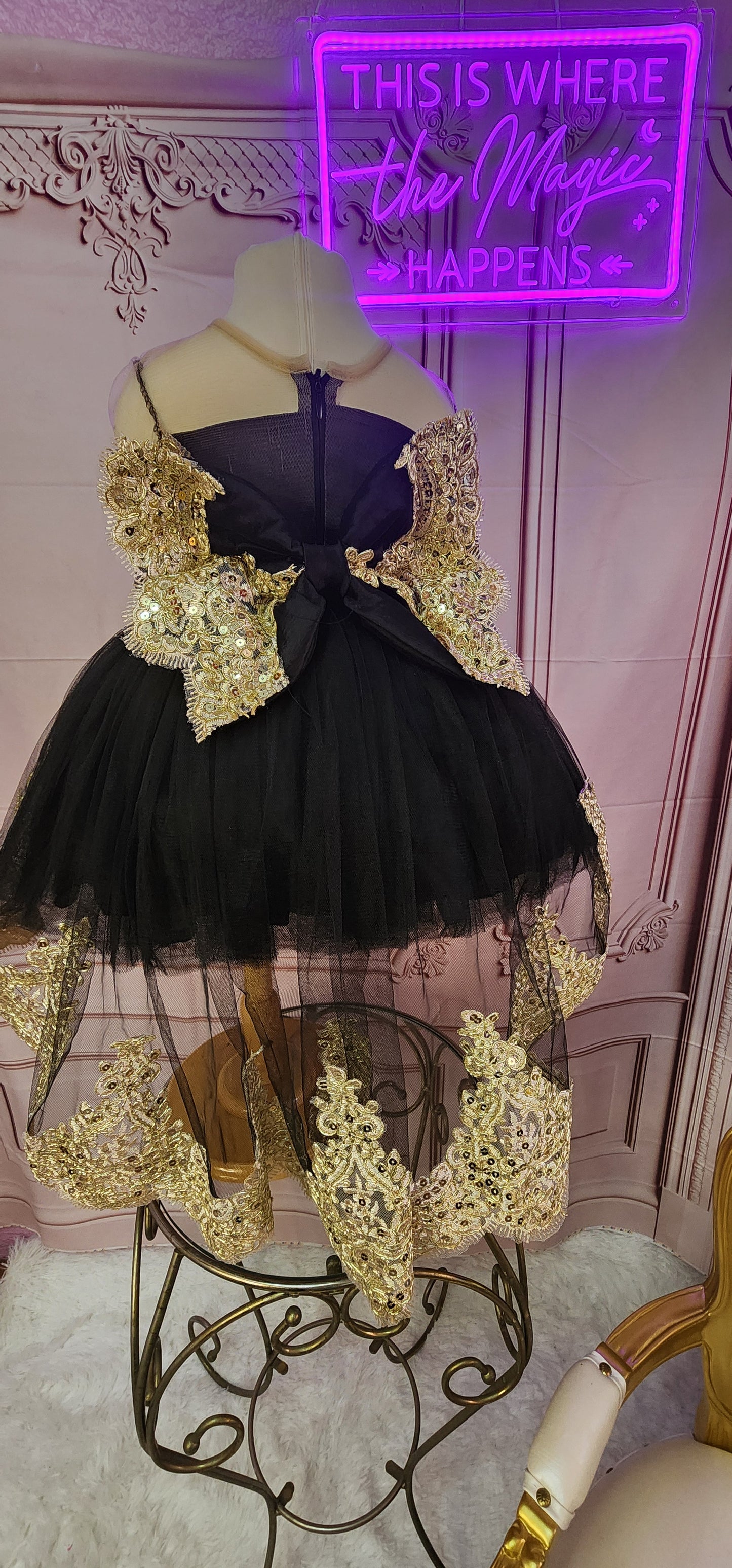 Black Party Dress inspired Black & Gold