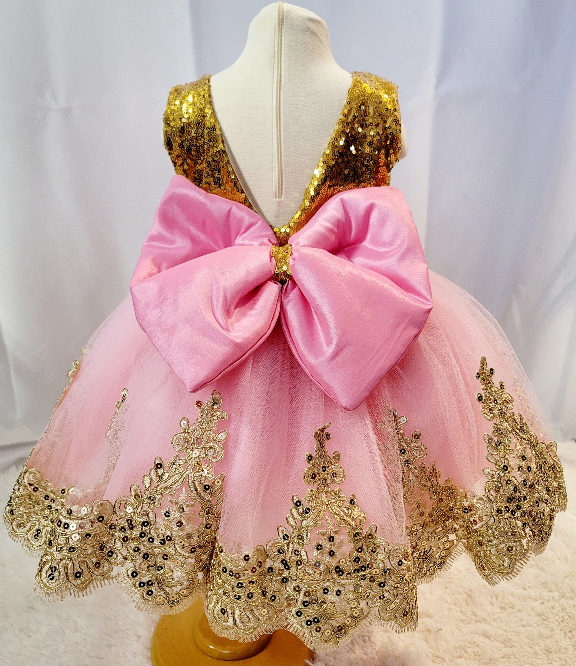 Princess Inspired Dress Pink And Gold Minnie Mousse And Aurora Birthday Gi Sophies Boutique